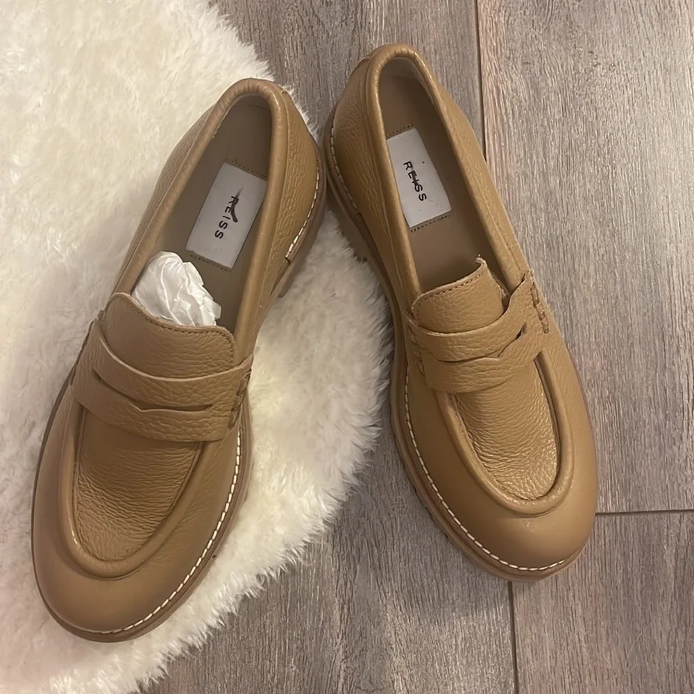 Reiss Beckton Brown Leather Loafers - Picture 4 of 8